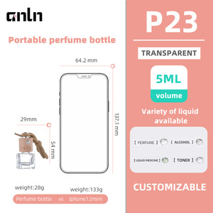 Diffuseur de parfum pour voiture, flacon <span class=keywords><strong>vide</strong></span> en verre mat rechargeable de 5 ml avec <span class=keywords><strong>bouchon</strong></span> à vis, pour huiles parfumées et usage automobile - Product Image 5