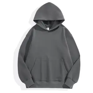 High Quality 500gsm Heavyweight Pullover Hoodie French Terry Hoodies Drop Shoulder No Strings Heavy Oversized Men Hoodies