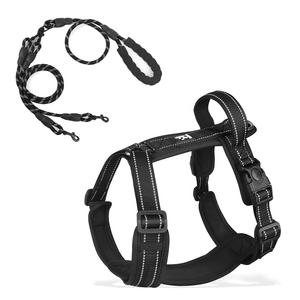 Arnés Reflectante para Perro, Transpirable, de Nailon, Collar de Pecho para Mascotas, Arnés de Doble Correa, Arnés con Correa para Perros - Product Image 1