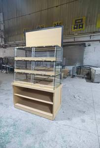 Innovador estante de exhibición de panadería de madera y vidrio-Atractivo escaparate para pan y pasteles - Product Image 4