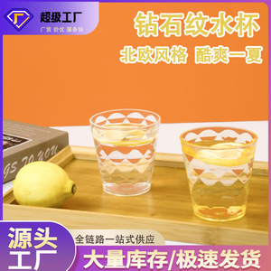 Vaso de Plástico con Diseño de Diamantes, Dorado Transparente, Grueso, Resistente a Caídas y Altas Temperaturas, para Agua, Jugos y Bares - Product Image 5