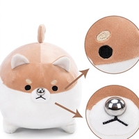Peluche Shiba Inu Mignonne, Jouet en Peluche Doux, Coussin Animal Rond, Jouet Chien Kawaii pour Enfants, Cadeau d'Anniversaire, En Stock