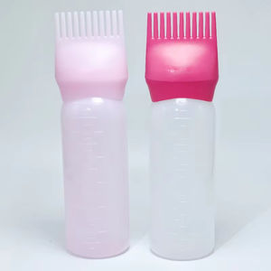 Bouteille en plastique vide de 6 oz pour huile capillaire, applicateur peigne de coloration pour salon, avec écran de mesure, sérigraphiée, vente en gros - Product Image 6