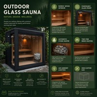 Sauna traditionnel extérieur pour 2 à 4 personnes, design moderne, salle de vapeur