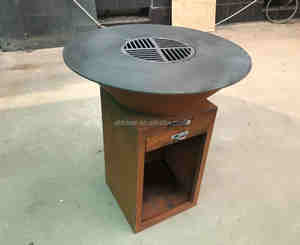 Table à feu en <span class=keywords><strong>acier</strong></span> corten utilisée pour les fêtes de famille avec <span class=keywords><strong>barbecue</strong></span> - Product Image 2