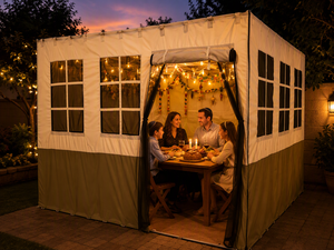 <span class=keywords><strong>Tenda</strong></span> per Sukkah per Festival Ebraici all'Aperto 10x20ft, Struttura in Acciaio Resistente, Pareti Impermeabili in Oxford, Tettoia in <span class=keywords><strong>Bambù</strong></span> Motorizzata Regolabile - Product Image 6