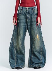 Pantalones vaqueros de diseñador para hombre, ropa de calle de gran tamaño, fabricantes, pantalones vaqueros unisex para hombre y mujer, pantalones holgados para hombre - Product Image 3