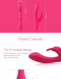 Vibratore del coniglio del clitoride del punto g del silicone viola del caricatore usb elettrico delle donne - Product Image 4