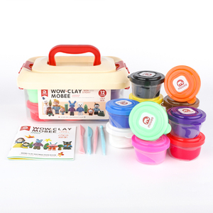 Mobee PN-D001 Air Dry Modeling Clay Set for Kids 12 Colors Lightweight Clay Kit with Tools and Storage Box for DIY Craft