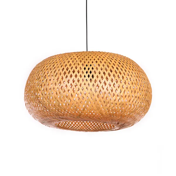 Lampes décoratives suspendues au plafond en rotin, luminaires décoratifs pour restaurants, hôtels, produit artisanal du Vietnam