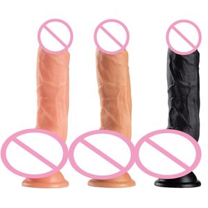 9 дюймов Медицинский ПВХ реалистичный мягкий фаллоимитатор с присоской большой член для женщин кибер кожа присоска пенис - Product Image 2