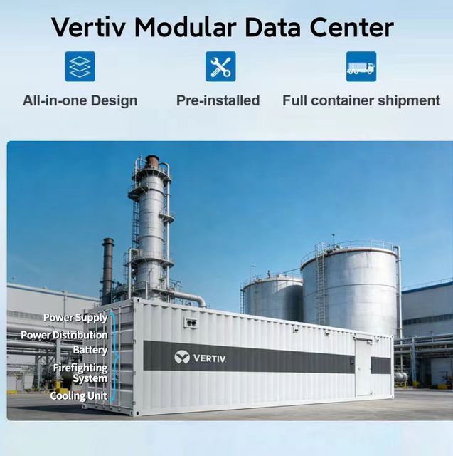 Vertiv SmartMod MDC Micro Modular Data Center Infrastructure 14 Racks 100kW Online Three Phase Short Circuit Protection