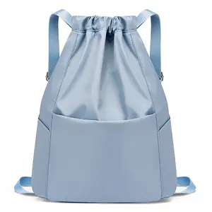 new Polyester drawstring bag Custom Logo promotional Waterproof gym Sports Drawstring backpack Bag