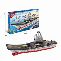 1256pcs Koleksi Mainan Kapal Induk Blok Puzzle Anak Model Kapal Mini Blok Bangunan Mainan Perakitan
