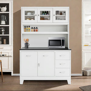 Hochwertige moderne Küchen schränke aus Metall und Glas mit stehenden Füßen, eigenständiger visueller Aufbewahrung und offener Aufbewahrung - Product Image 4