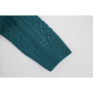 2025 hommes décontracté câble tricot col en v coupe ajustée pull pull automne hiver léger col châle tricots chaud ODM approvisionnement - Product Image 5