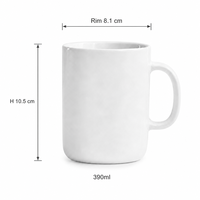 Mug en céramique 390 ml, logo personnalisé, glaçure unie, style nordique, mug vierge pour sublimation, mug à café ou à thé, cadeau promotionnel d'entreprise