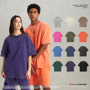 Nouveauté chaude 2025 été unisexe Vintage Streetwear Batik lavé surdimensionné hommes t-shirt - Product Image 4