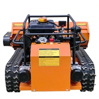 Tondeuse à gazon sur chenilles télécommandée diesel robuste de 23 CV à deux cylindres, 120 cm, pour usage industriel