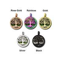Collier diffuseur pour femmes, bijoux en acier inoxydable, or noir, 12 mm, huile essentielle, aromathérapie, pendentif de parfum