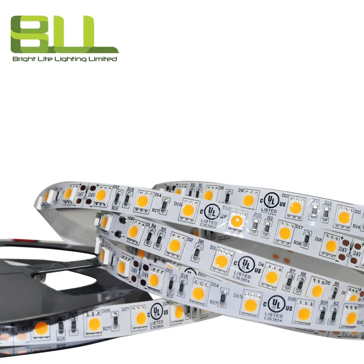 Lampu setrip led cerdas SMD 5050 60LED, lampu strip led warna tunggal CRI>90 untuk dekorasi jendela Kabinet hotel