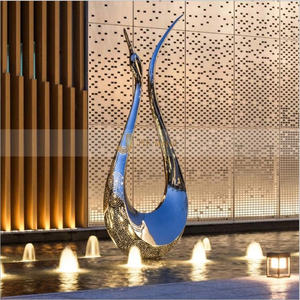 Sculpture lumineuse Art Déco M115 en acier inoxydable, durable, étanche et multifonctionnelle, à poser au sol pour l'extérieur, pour l'art paysager nocturne - Product Image 5