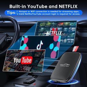 Boîte vidéo magique 6-en-1 pour Netflix <span class=keywords><strong>YouTube</strong></span>, adaptateur sans fil CarPlay Android Auto, lecture de carte TF pour voitures équipées de CarPlay filaire d'origine - Product Image 2