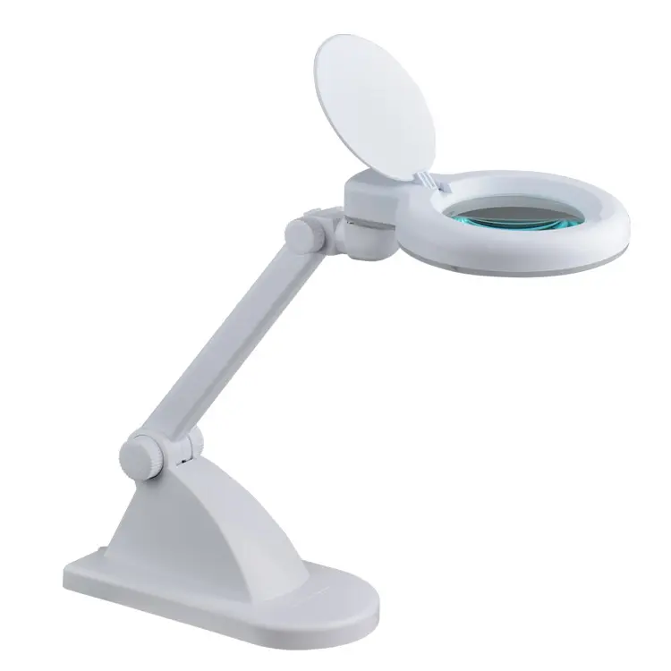 White LED Desk Home Office Eye Caring Natural Table Lamp With Magnifying Glass For Reading Living Room