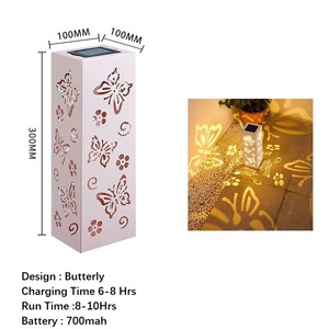 Portátil impermeable Ip65 <span class=keywords><strong>Solar</strong></span> Led mariposa Rosa flor proyección jardín lámpara colgante linterna para paisaje al aire libre - Product Image 6