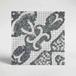 Carrelage décoratif mural en mosaïque Versailles Deco, 12x12 pouces, motif noir et blanc, pour salle de bain et cuisine - Product Image 1