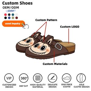 Ciabatte di design Unisex Birken di alta qualità Slip-On leggero zoccoli piatti <span class=keywords><strong>in</strong></span> <span class=keywords><strong>sughero</strong></span> con punta chiusa con ciabatte sandali Pattern personalizzato - Product Image 2