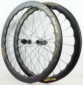 Jeu de roues de <span class=keywords><strong>vélo</strong></span> de <span class=keywords><strong>route</strong></span> et de gravier 700C à double frein à disque, en fibre de carbone, avec jante ondulée, roue libre DT à cliquet planétaire 54T, tirage droit, bande plate - Product Image 1