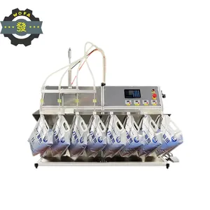 High precision four-head laundry detergent self-supporting bag filling machine 10 liter bag car glass water hanging equipment