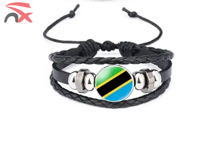 Bracelet Ornemental Souvenir Touristique Noir Élégant à Motif Personnalisé Drapeau National <span class=keywords><strong>de</strong></span> la <span class=keywords><strong>Tanzanie</strong></span> - Product Image 6