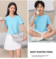 Kinder T-shirt 100% Polyester 180g Huidvriendelijk Ademend Snel Droogend Zeefdruk Bedrukt Aangepast Logo Voorkant Regular Fit