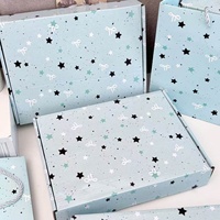 Caja de Regalo Cloud Diary con Diseño de Avión y Estrellas Color Menta, Estilo Ins, Cartón Blanco, Gran Capacidad, Reforzada