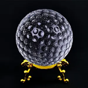 ברור קריסטל כדור 60mm זכוכית שולחן העבודה כדורגל כדורסל כדורעף טניס כדור הארץ גלוב גולף קישוטי עם מתכת סוגריים Stand