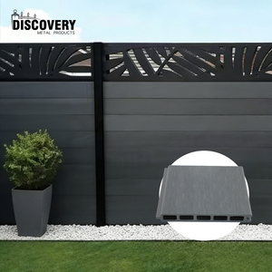 Ensemble complet de clôtures de jardin en WPC co-extrudé, panneaux de clôture extérieure pour l'intimité avec cadre en métal/aluminium/fer pour le jardin - Product Image 1