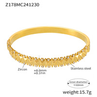 Ensemble de bracelets de luxe en or 18 carats, acier inoxydable, zircon, charme géométrique, bracelet minimaliste tendance, bijoux pour femme