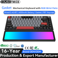 Clavier mécanique sans fil Neswets 84 touches, tri-mode, à échange à chaud, avec écran intelligent RGB pour le repose-poignets et bouton rotatif