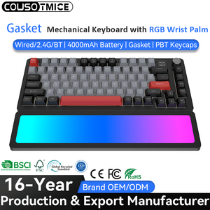 <span class=keywords><strong>Clavier</strong></span> mécanique sans fil Neswets 84 touches, tri-mode, à échange à chaud, avec écran intelligent RGB pour le repose-poignets et bouton rotatif - Product Image 1