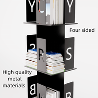 Présentoir rotatif en métal sur pied pour livres, magazines et brochures, design moderne et créatif, pour la maison et les magasins