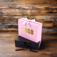 Dossiers pliants en carton magnétique avec logo personnalisé, matériaux recyclés, emballage pour fleurs, gaufrage à chaud or, pelliculage mat