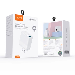 อะแดปเตอร์ชาร์จโทรศัพท์มือถือ <span class=keywords><strong>VIDVIE</strong></span> Private Compact Square QC3.0 PD 20W USBC ชาร์จเร็ว - Product Image 6