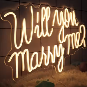 Enseigne Néon LED Personnalisable « Veux-tu m'Épouser » pour Mariage, Demande en Mariage, Fête, Décoration Murale Végétale, Publicité Néon - Product Image 1
