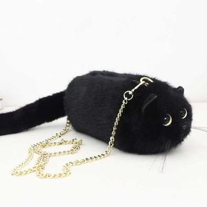 Porte-monnaie en peluche personnalisé de haute qualité en forme de chat mignon, sans rembourrage, sac à main en polyester doux pour filles, tendance - Product Image 4