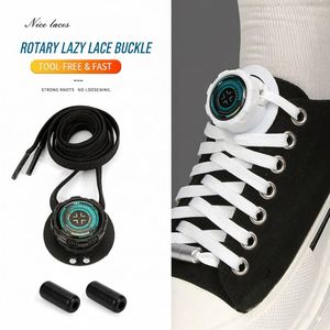 Nuevos Cordones Automáticos Sin Atar, Fácil Ajuste, Hebilla Giratoria, Cordones Elásticos para Zapatillas, Cordones Sin Atar para Zapatos - Product Image 1