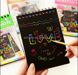 DIY Educational Craft Toys And Rainbow Scratch Art Paper With Stencils