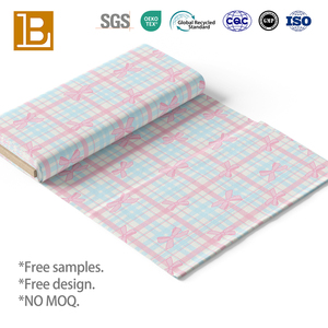 Tissu en popeline <span class=keywords><strong>de</strong></span> coton tissé personnalisé à faible MOQ pour la Saint-Valentin, motif cœur <span class=keywords><strong>de</strong></span> fille, dessin animé mignon, nœud, impression numérique pour textiles - Product Image 6
