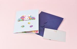 Dễ thương Pop Up 3D hạnh phúc Bunny Trứng phục sinh Thiệp mời phong bì giấy hoa phong cách gấp bưu thiếp Quà Tặng - Product Image 6